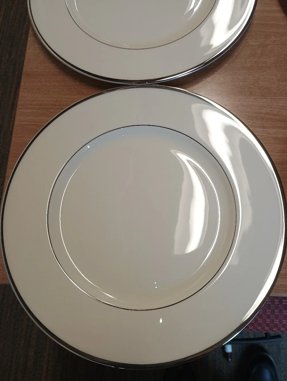 Elegant Lenox Montclair Dinner Plates with Platimum Rim - Set of 6